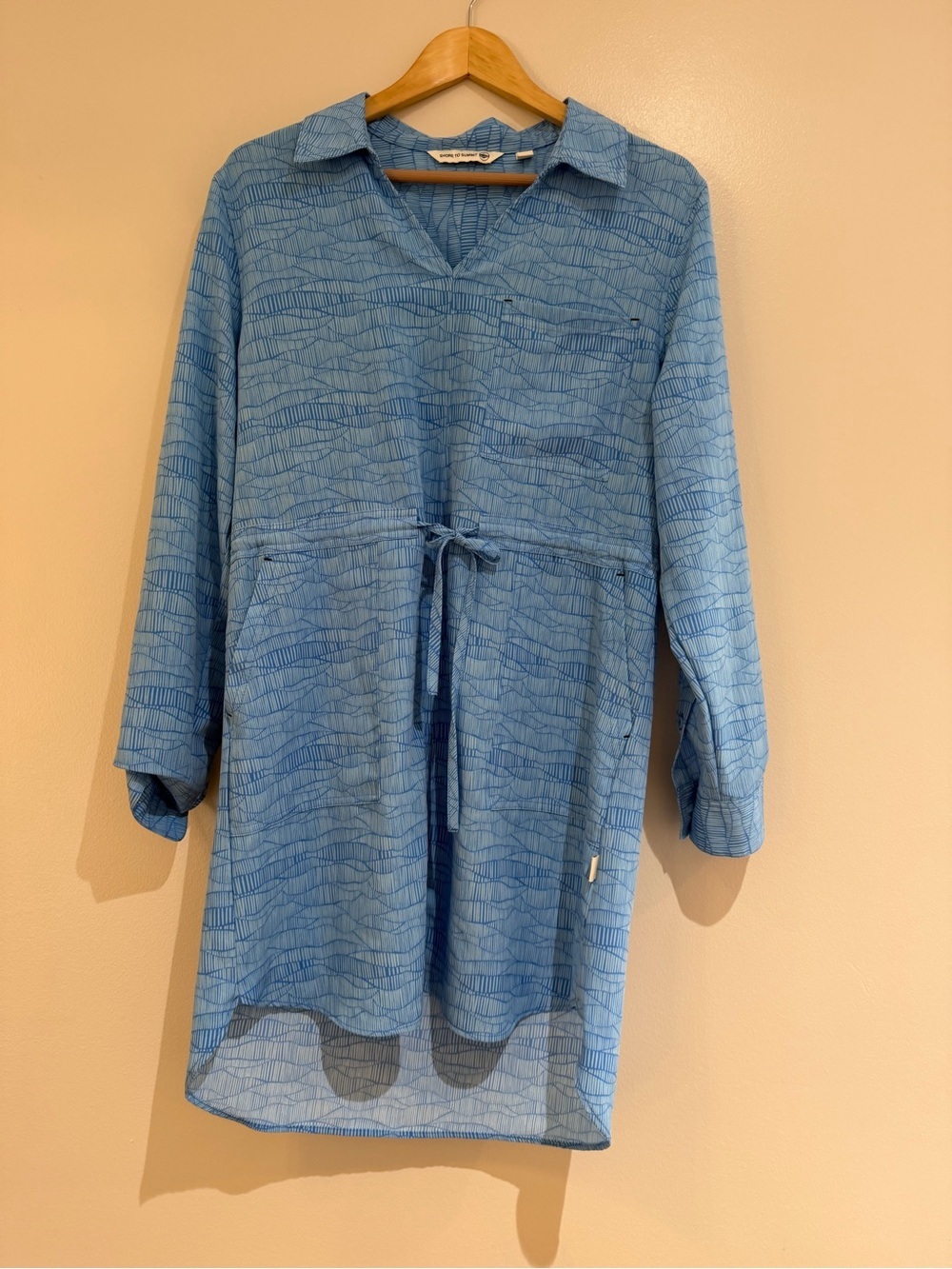 Shore to Summit Blue Swimsuit cover Sun Protection Blue Dress large